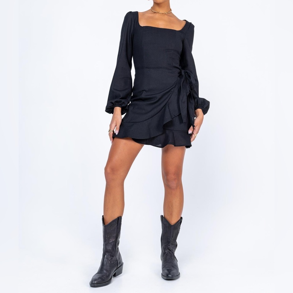 NWT Princess Polly Size 2 The Villa Mini Dress Black